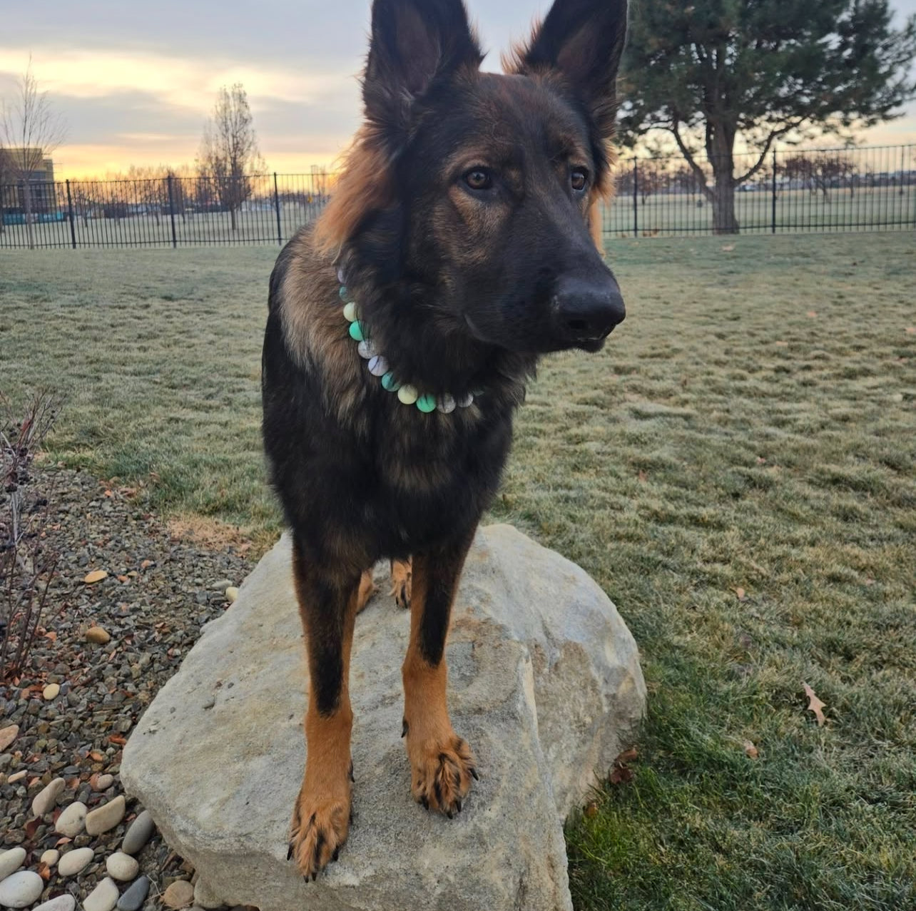 AURORA MINT BEADED COLLAR- PREMADE