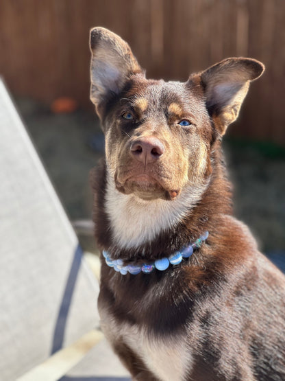 SPRING BLUE BEADED COLLAR