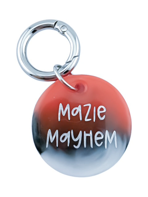 PINK, BLACK, AND WHITE DOG TAG