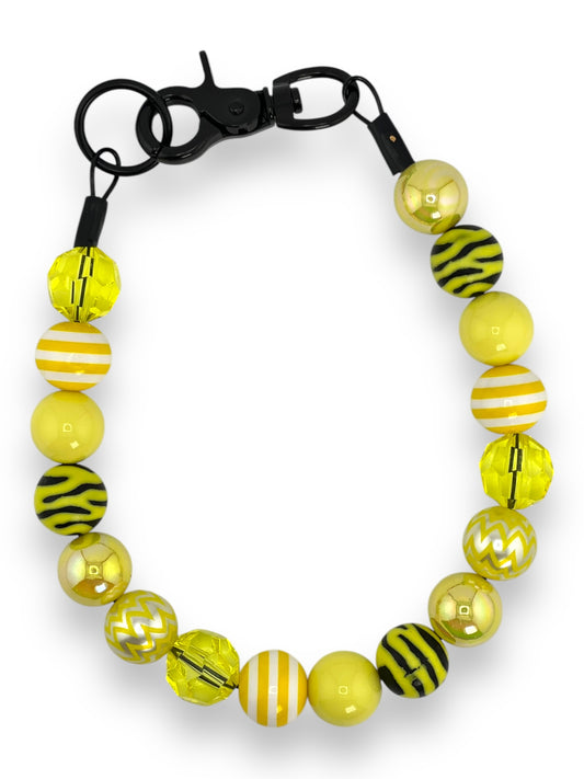 YELLOW STRIPES BEADED COLLAR - PREMADE