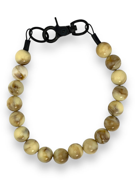 TAWNY MARBLE BEADED COLLAR - PREMADE